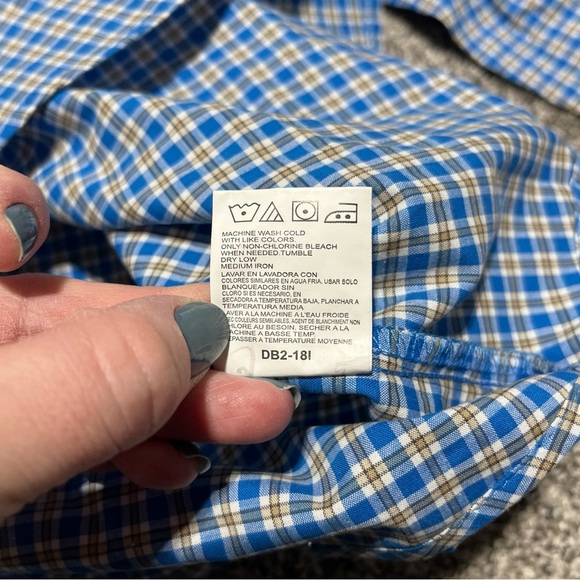 wrangler 20x competition shirt youth boy L blue plaid cowboy long sleeve rodeo - Picture 9 of 10